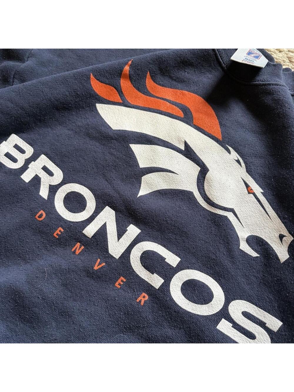Mens Vintage 1990s Logo 7 Denver Broncos Crewneck sweatshirt Size XL - Picture 3 of 5